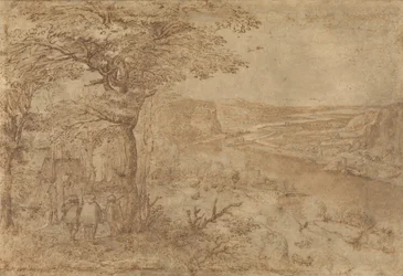 Landschaft mit Pilgern